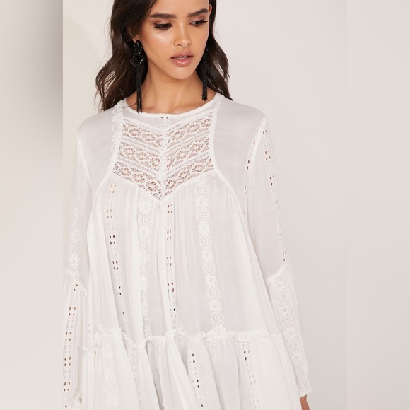 SOLD Free people kiss kiss white embroidered tunic - Picture 8 of 12